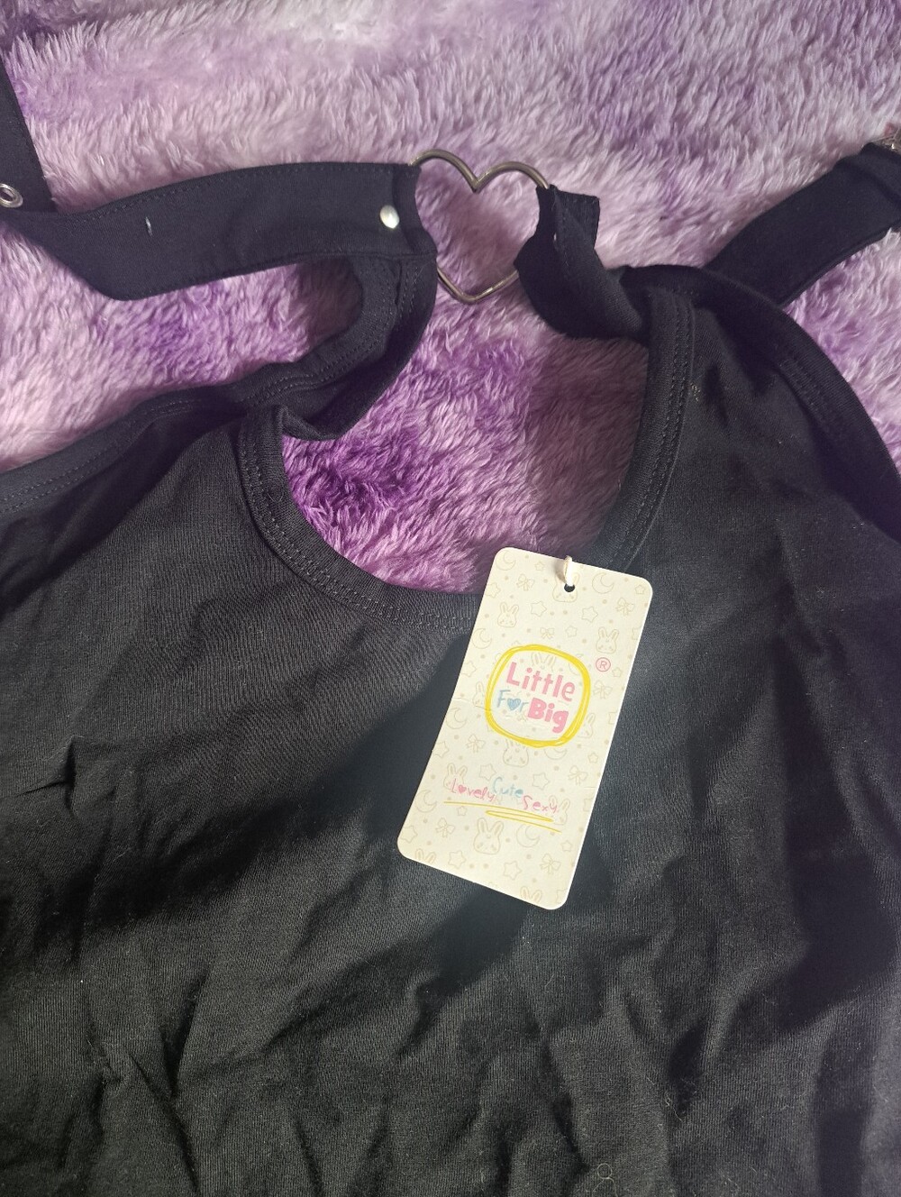 Black Onesie with Heart Choker NWT